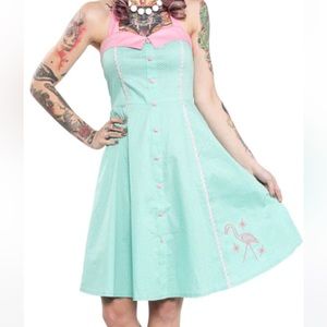 Sourpuss Pink Flamingo Peggy Dress